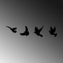 Wallity Pigeons - 293 Escultura de pared de metal negra